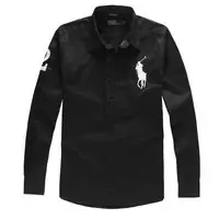 chemise hommes ralph lauren populaire coton 2013 polo big pony berlin black